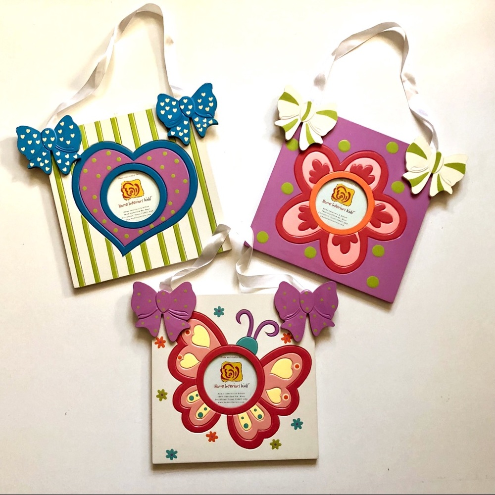 3 Girl’s Room Wood Picture Frames, New, Never Used